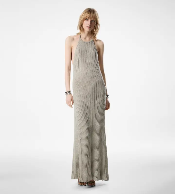 LONG HALTERNECK DRESS WITH OPEN BACK AND TOM FORD METAL PLAQUE online